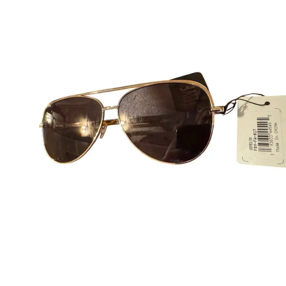 FRYE aviator sunglasses, Gold Frame an Tortoise, with bag, FRY-FA-017 NEW